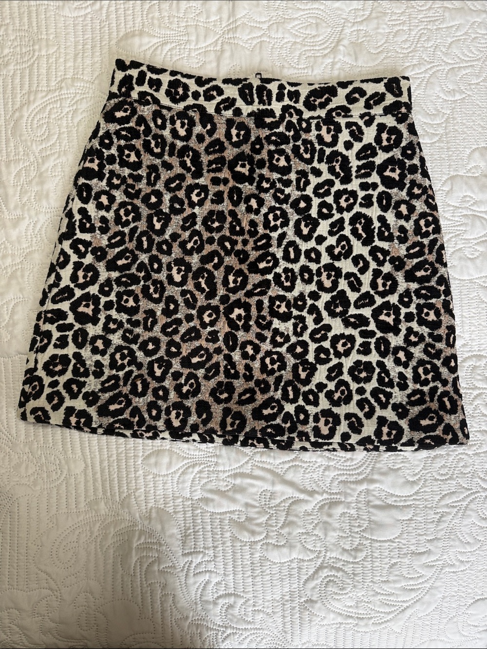 TopShop Leopard Print Mini Skirt in Black and Tan